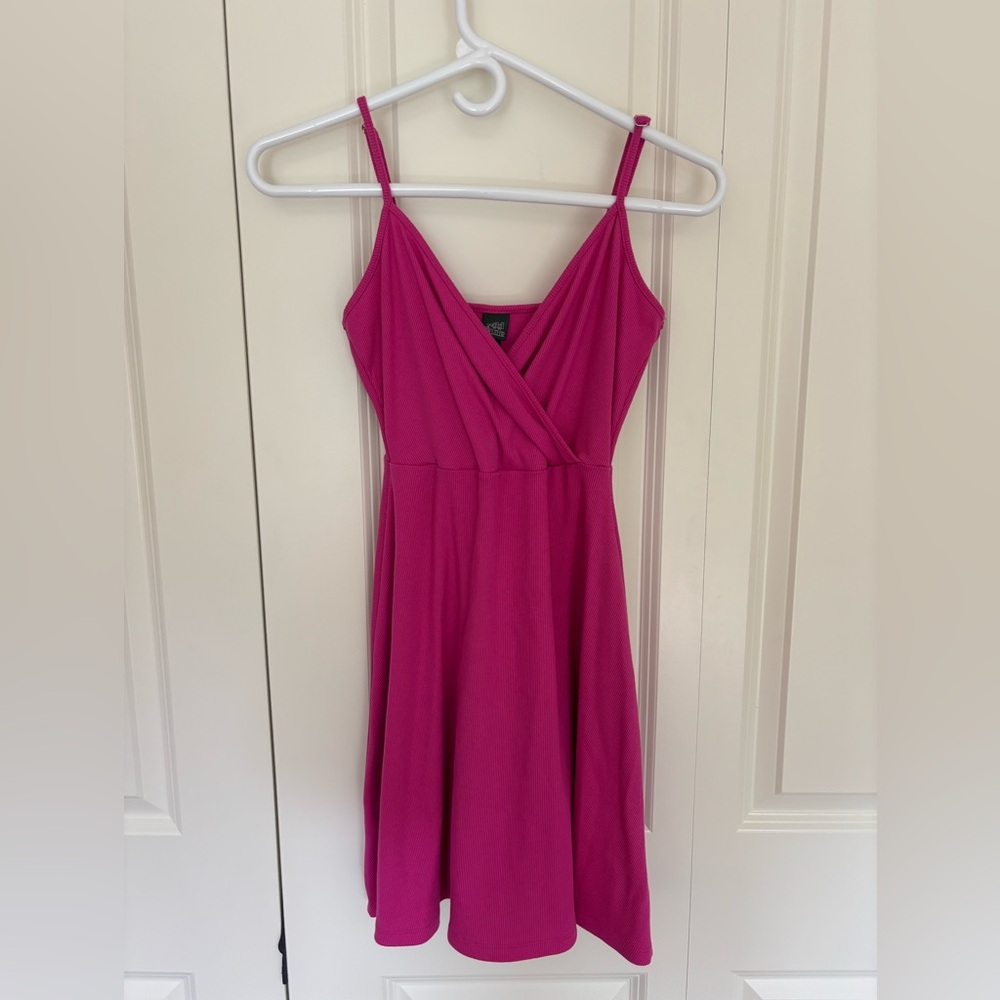 wild fable Fuchsia Pink Spaghetti Strap Wrap Dress